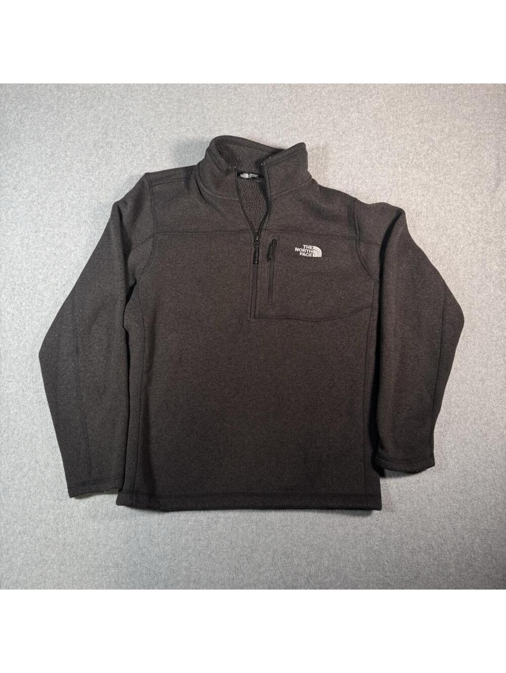 The North Face black fleece quarter zip sweatshirt